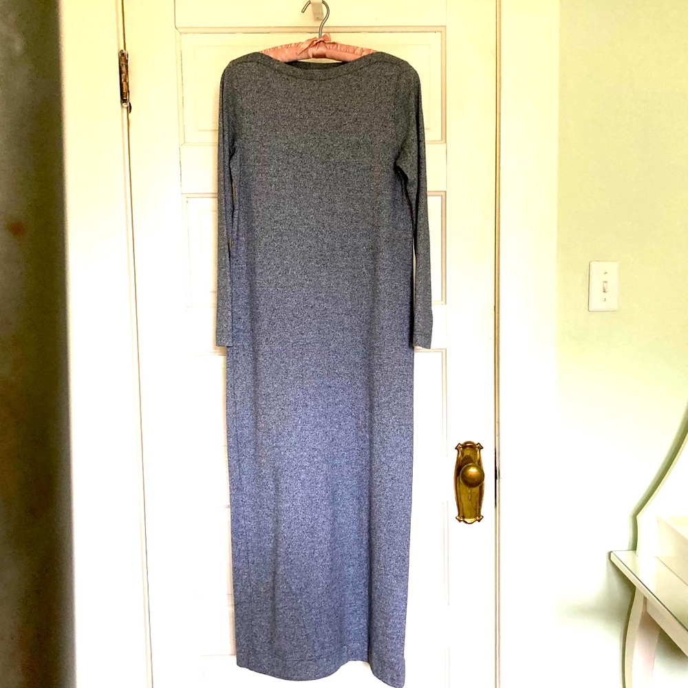 Jones New York Gray Knit Long Cotton Jersey Dress